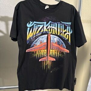 Wiz Khalifa Black Graphic Tee with Airplane Design